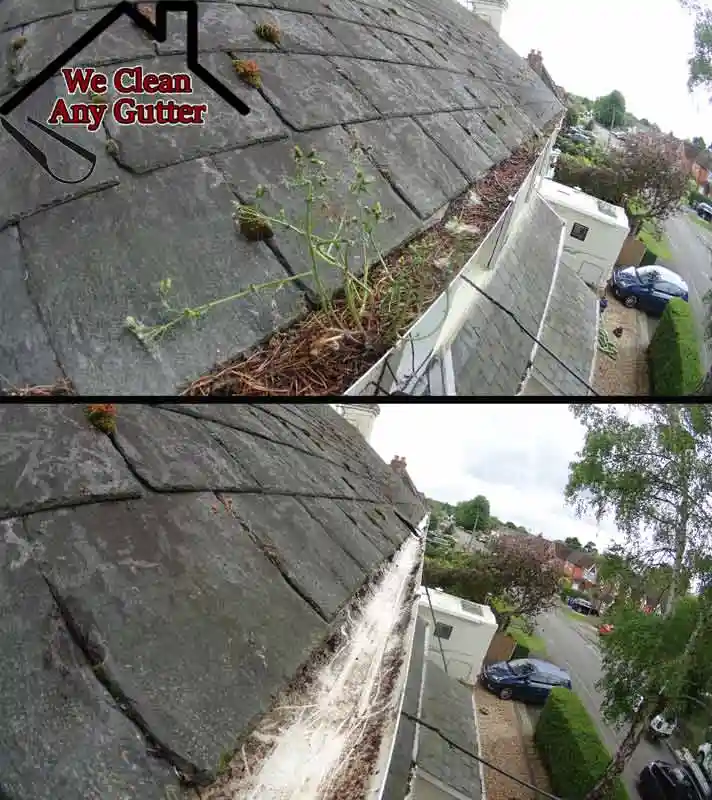 before and after Ashtead gutter clearance  