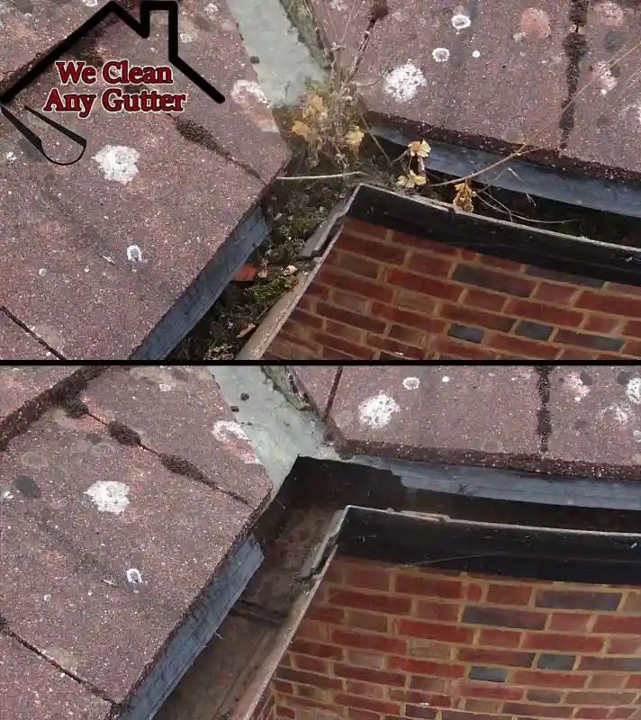 before and after Bookham gutter clearance  