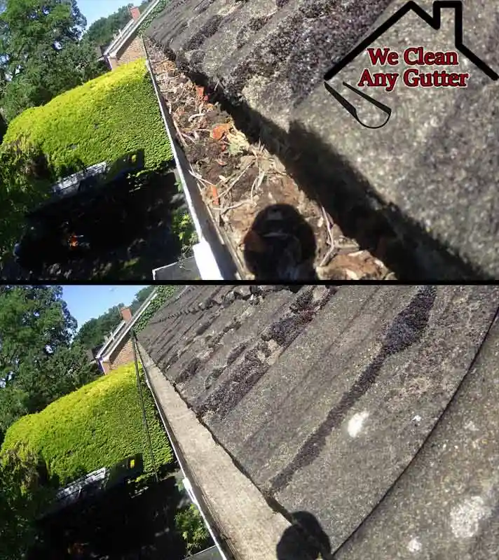 before and after Kingston gutter clearance  