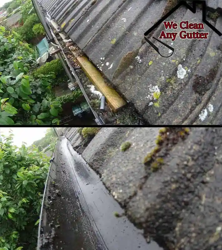 before and after Richmond-Twickenham-Teddington gutter clearance  