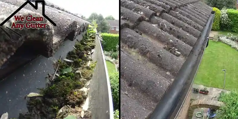 West Sussex blocked gutter 